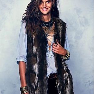 Free People Swagger Faux Fur Vest Small